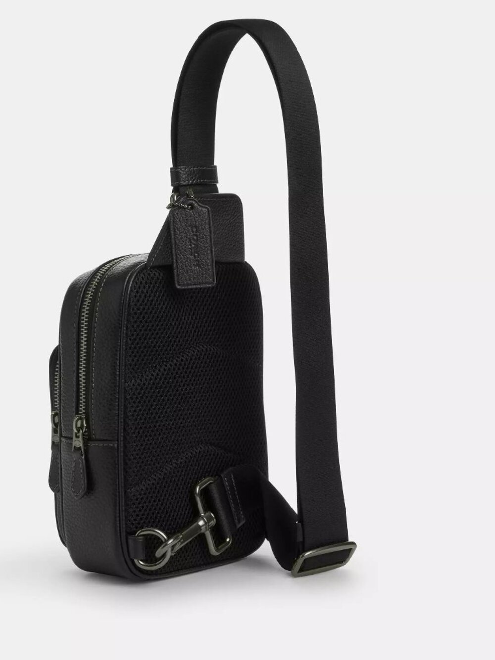 Coach Racer Sling Pack With Varsity Motif CAJ39 Black - Picture 3 of 6